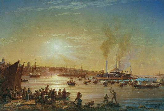Llegada de la Novgorod a Sebastopol. Extraído de Wikimedia Commons.